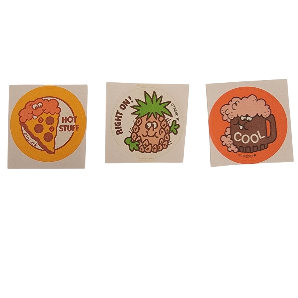 3 TREND Retro Scratch N Sniff Sticker Set RootBeer Pineapple Pizza